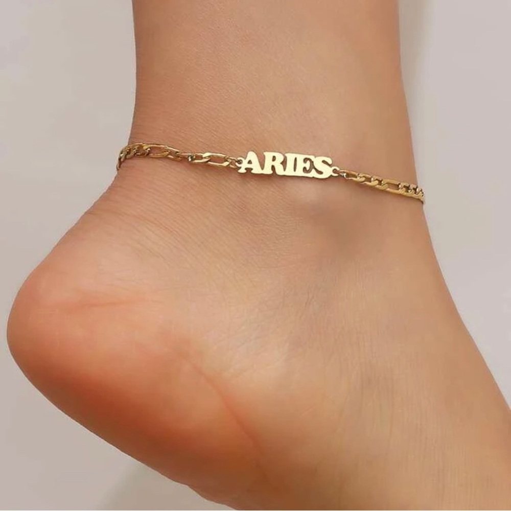 Aries Zodiac Sign Anklet